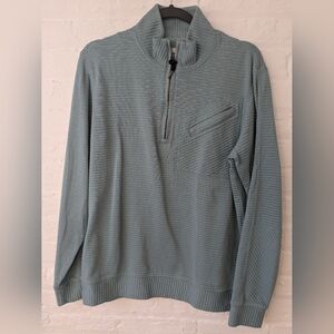 Billy Reid Men's Light Blue Half-Zip Sweater (Excellent Condition)